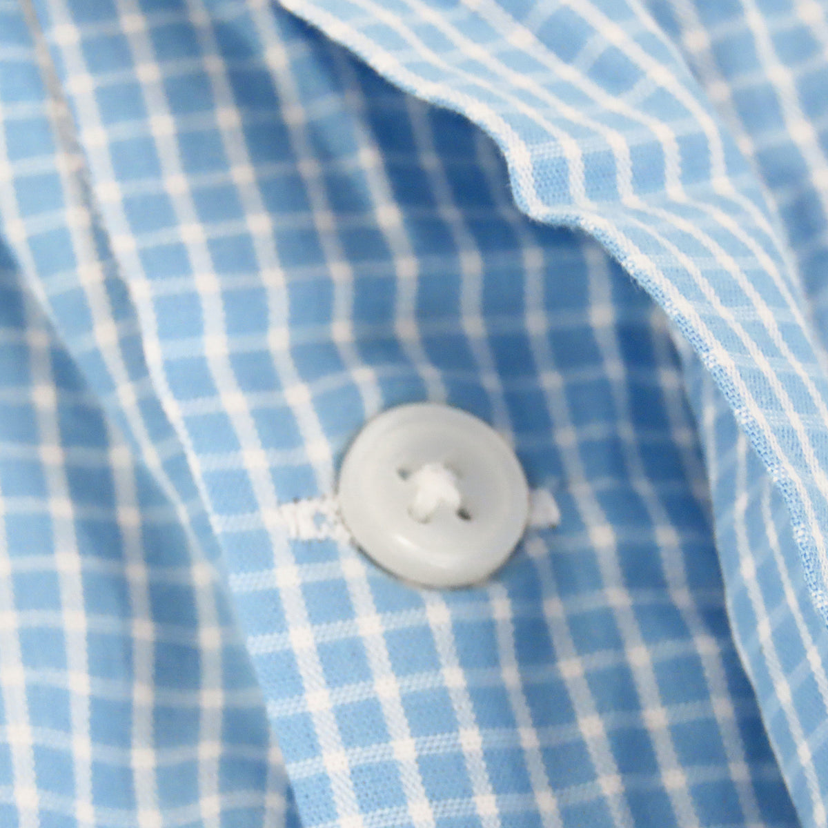 Boxer uomo in popeline a quadretti bianchi su fondo azzurro- 100%cotone dettaglio