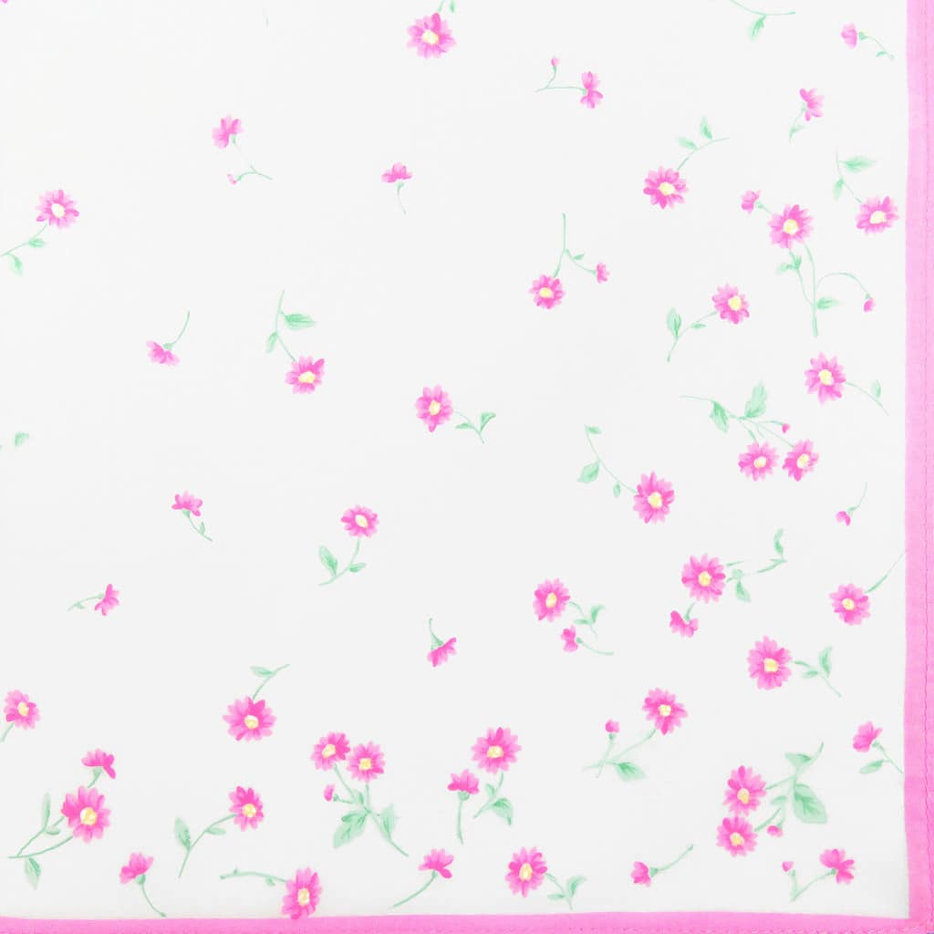 Variante rosa - Grazia - fazzoletti di cotone da donna con stampa di margherite colorate