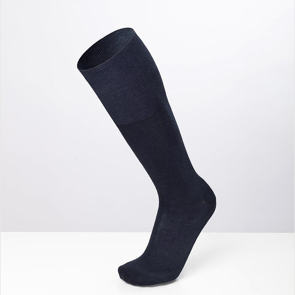 Calze lunghe Warm cotton - cotone climatizzato - Colombo Milano 1911 - indossate blu