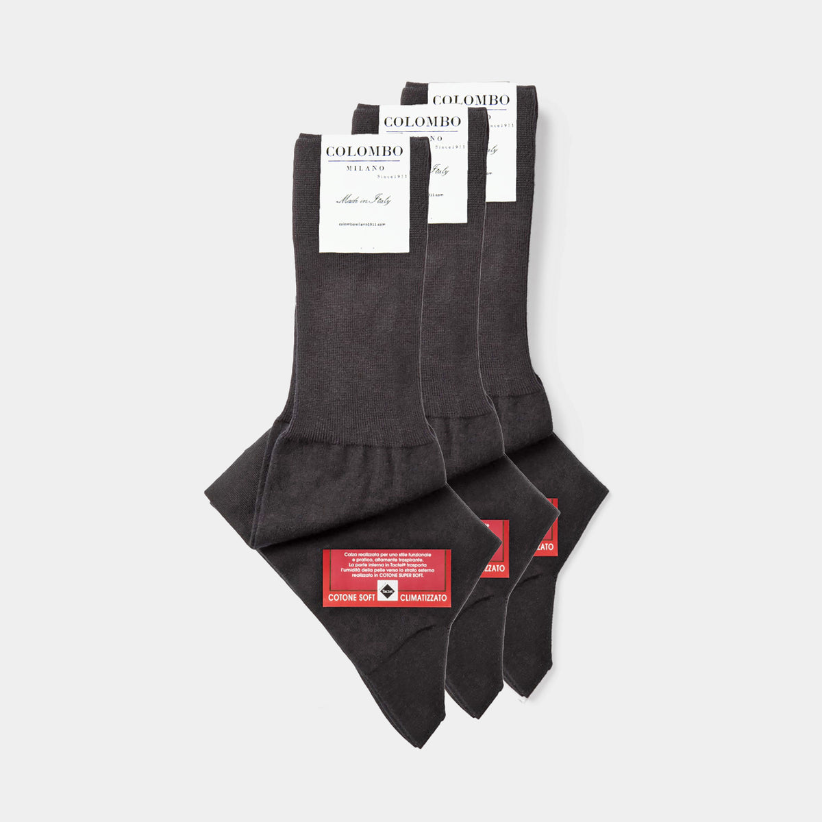 Pack 3 paia Calze lunghe caldo cotone antracite
