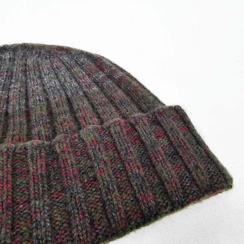 Cappello in cashmere a coste melange multi-color- Made in Italy