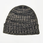 Cappello in cashmere a coste melange antracite e grigio - Made in Italy
