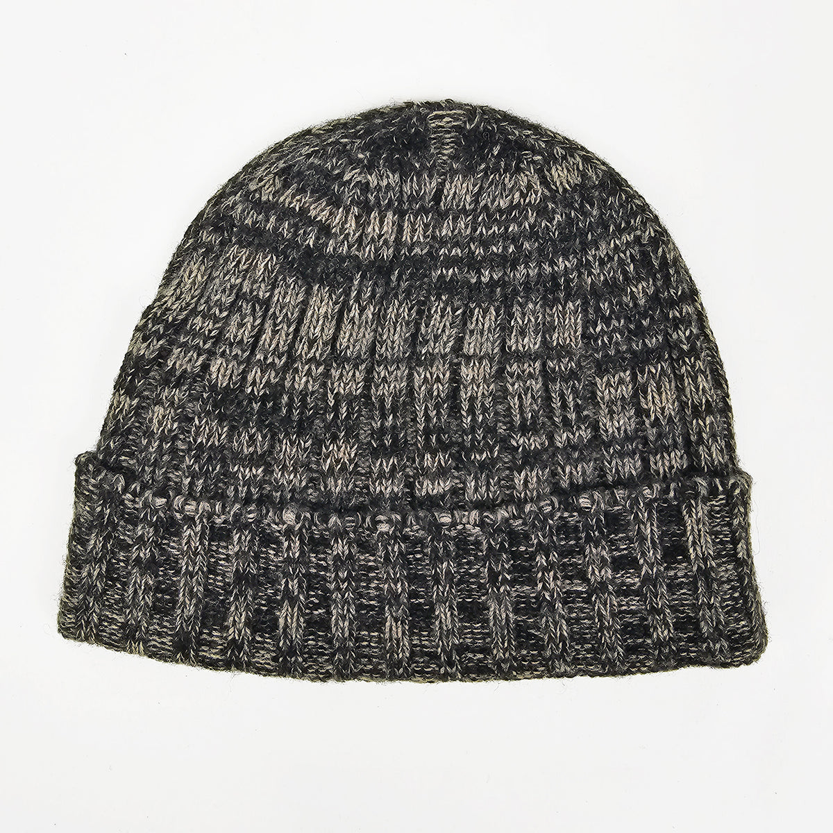 Cappello in cashmere a coste melange antracite e grigio - Made in Italy