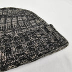 Cappello in cashmere a coste melange antracite e grigio - Made in Italy
