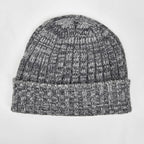 Cappello in cashmere a coste grigio chiaro melange - Made in Italy