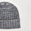 Cappello in cashmere a coste grigio chiaro melange - Made in Italy zoom