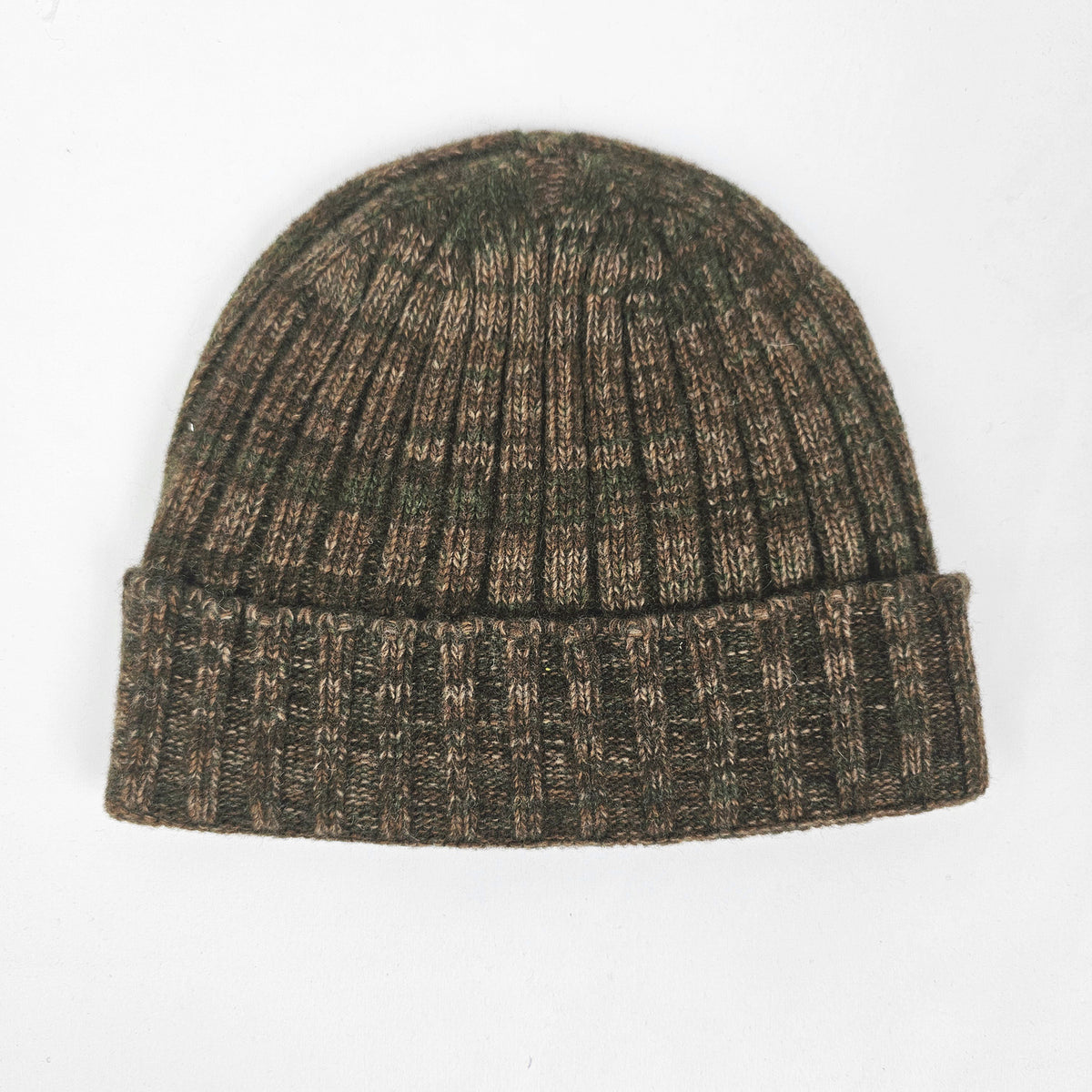 Cappello in cashmere melange fango - Made in Italy