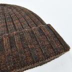 Cappello in cashmere melange ruggine - Made in Italy dettaglio