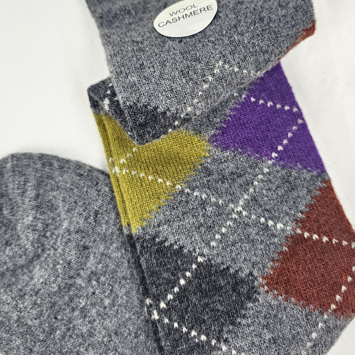 Calze lunghe in Cashmere a rombi - ass.B