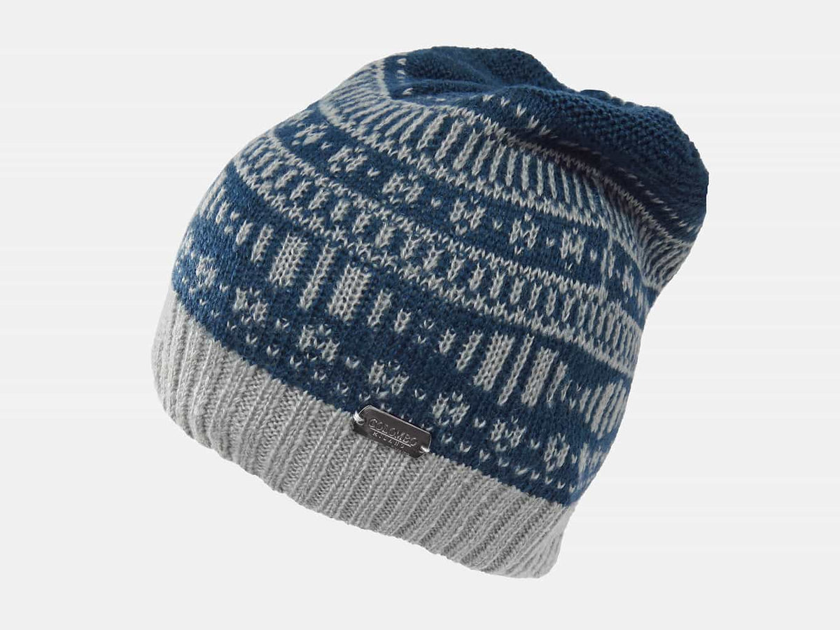 blu - Cappello da uomo morbido con motivi geometrici