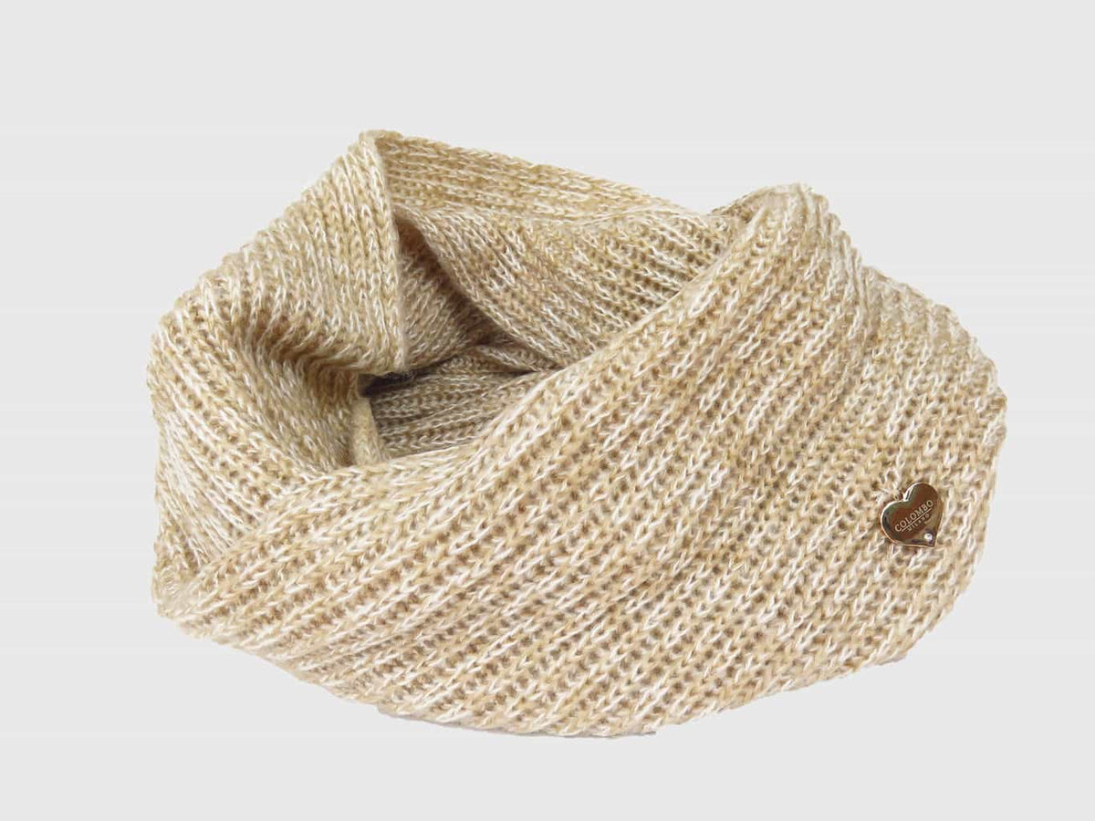beige - sciarpa ad anello finissaggio mohair colori delicati