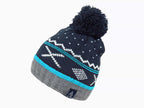azzurro - cappello jacquard da bimbo con pompon e motivi geometrici