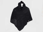 Nero - poncho con paillettes da donna e medaglietta oro a cuore