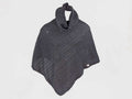 Grigio - poncho con paillettes da donna e medaglietta oro a cuore