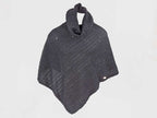 Grigio - poncho con paillettes da donna e medaglietta oro a cuore