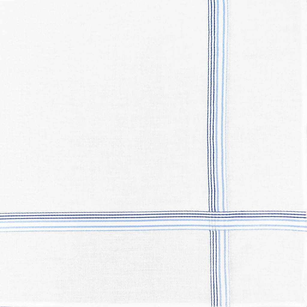 Variante blu - Cervinia - fazzoletto di cotone da uomo con righe fini in due colori