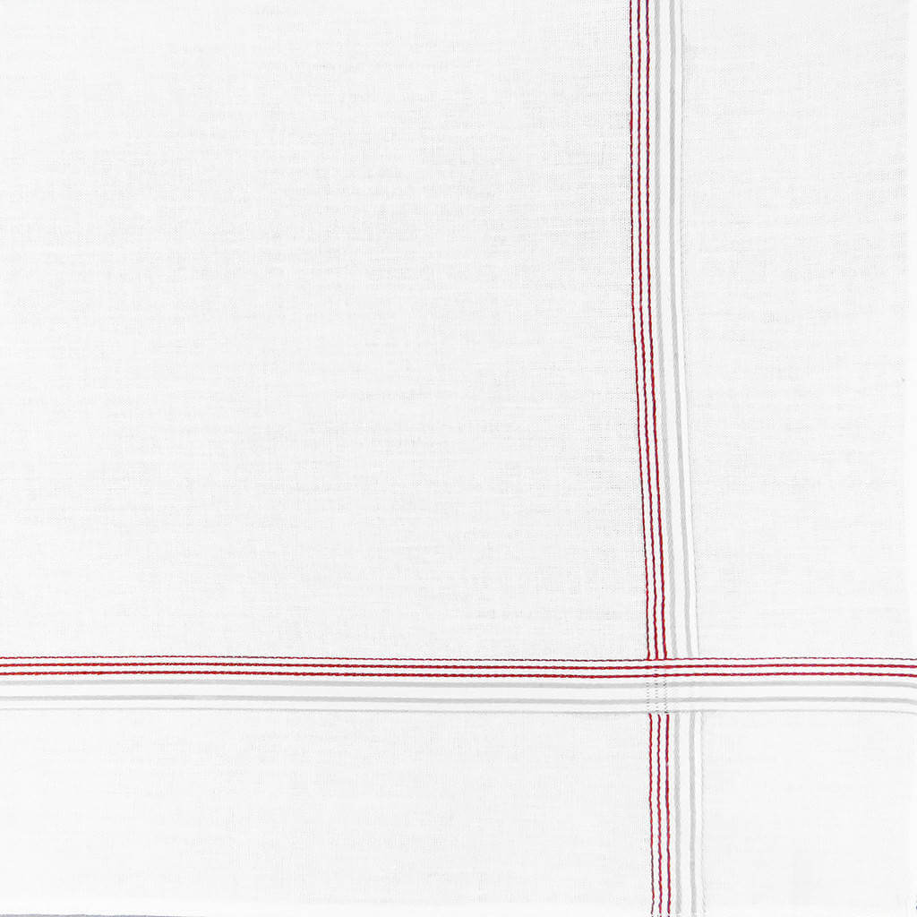 Variante rossa - Cervinia - fazzoletto di cotone da uomo con righe fini in due colori